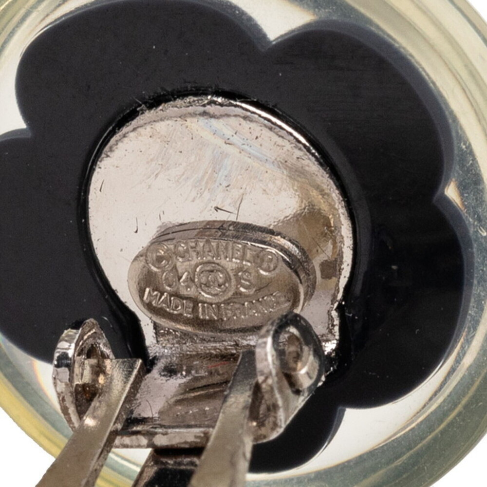 CHANEL Authentic Black Logo Earrings - Picture 3 of 4
